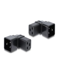Delock Napájecí adaptér IEC 60320 – z C20 na C19, zástrčka / zásuvka, 16 A, 90°, pravoúhlý