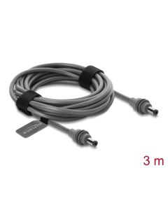 Delock Kabel DC 5,5 x 2,1 mm na DC 5,5 x 2,1 mm, kompatibilní se Starlink Mini, 3 m, šedý
