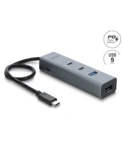 Delock Dvouportový kabelový rozbočovač USB 5 Gbps Typ-A s kDelock 4 portový rozbočovač USB 5onektorem USB Type-C™, 25 cm
