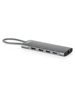 Digitus USB-C dokovací stanice, 9 portů: 2x HDMI, 5x USB 3.2 Gen 1, 1x RJ45, 1x PD