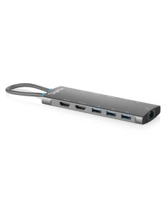 Digitus USB-C dokovací stanice, 11 portů: 2x HDMI, 5x USB 3.2 Gen1, 2x USB 2.0,1x RJ45,1x PD