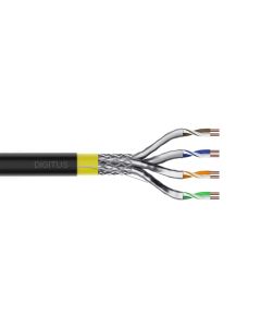 DIGITUS Datový kabel CAT 7A S/FTP – venkovní instalační kabel, 100m kruh, simplex, PE
