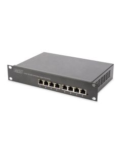 DIGITUS Gigabitový Ethernet PoE přepínač, 8-Port PoE+, 10", PoE budget až 80 W