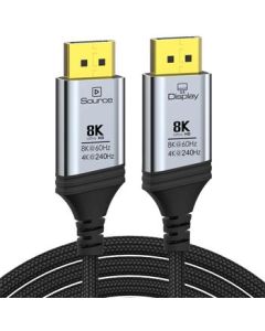 PremiumCord 8K Optický DisplayPort 1.4 přípojný kabel M/M, zlacené zastříknuté konektory, 15m