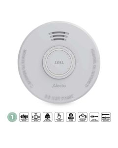 Nedis Alecto SD110 - Detektor Kouře | Samostatný kouřový alarm s baterií na 1 rok Bílý