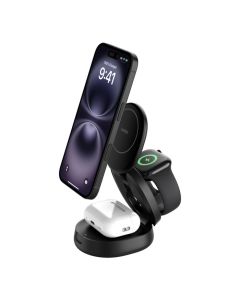 Belkin BOOST CHARGE Qi2 15W 3v1 Magnetická skládací nabíječka pro iPhone/Apple Watch/AirPods, černá