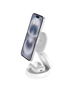Belkin BOOST CHARGE Qi2 15W 2v1 Magnetická skládací nabíječka pro iPhone/Apple Watch/AirPods, bílá