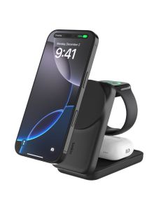 Belkin UltraCharge Qi2 25W 3v1 Magnetická skládací nabíječka pro iPhone/Apple Watch/AirPods, černá