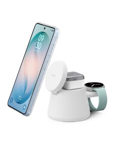 Belkin UltraCharge 25w Qi2 3in1 Modular Charging Dock, White
