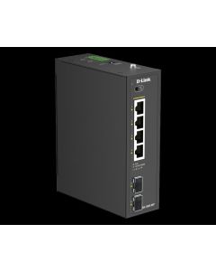 D-Link DIS-100G-06P Industrial 4-Port 1G PoE+ + 2-Port 1G SFP Unmanaged PoE Switch
