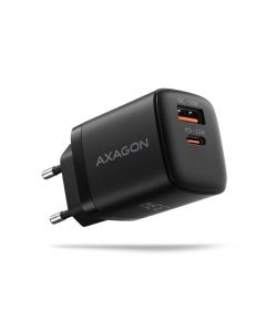 AXAGON ACU-PQ33 GaN nabíječka do sítě 33W, USB-A + USB-C, pro telefony a tablety