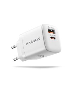 AXAGON ACU-PQ33W GaN nabíječka do sítě 33W, USB-A + USB-C, pro telefony a tablety