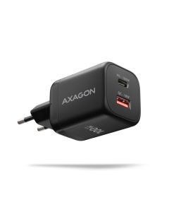 AXAGON ACU-PQ100 GaN nabíječka do sítě 100W, USB-C + USB-A, pro notebooky a telefony