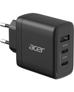 ACER 70W PD GaN III napájecí adaptér, 3 porty (C+C+A), kabel 2m - černá