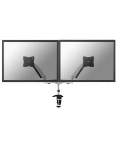 Neomounts FPMA-D950D/Držák displeje/na stůl/10-27"/svorka+průchodka/VESA 100X100/plyn. píst/nosn.2x9kg/2 displeje/stříbr