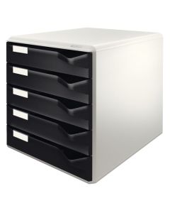 Zásuvkový box Leitz, 5 zásuvek, černý/šedý