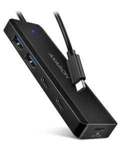 AXAGON cestovní 4 portový USB-C hub / HUE-C2C / USB 3.2 Gen1 / 2x USB-A / 2x USB-C / 19cm