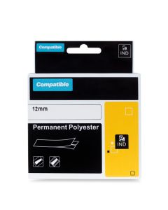 PRINTLINE kompatibilní páska s DYMO 622289, 12mm, 5.5m, černý tisk/průhl podklad, RHINO, polyesterová