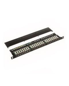 DATACOM Patch panel 19" STP 24 port CAT5E LSA 1U BK (3x8p) / VL