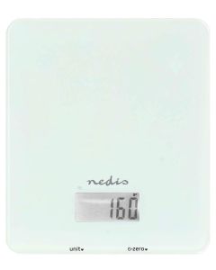 NEDIS chytrá kuchyňská váha/ Bluetooth/ nosnost 5kg/ plast/ sklo/ bílá