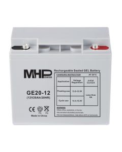 MHPower GE20-12 Gelový akumulátor 12V/20Ah, Terminál T1 - M5, Deep Cycle