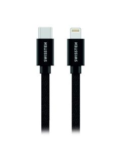 Swissten Datový Kabel Textile USB-C / Lightning 1,2 M Černý