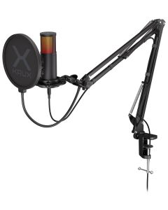 Krux mikrofon Edis 3000 / nastavitelné rameno / 2 typy filtrů / 3,5mm jack / USB-C / RGB / černý