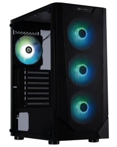 BitFenix skříň C60 Negro / ATX /  4x 120mm ARGB fan + controller / 2xUSB 2.0 / USB 3.0 / tvrzené sklo / černá