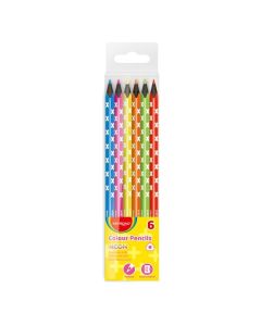 Pastelky KEYROAD Neon trojhranné 6 ks