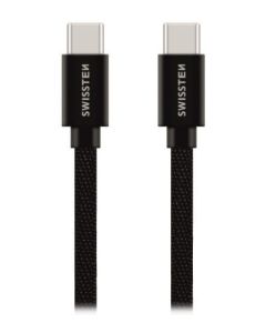 Swissten Datový Kabel Textile USB-C / USB-C 0,2m Černý