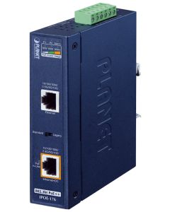 Planet IPOE-176, Ultra PoE++ průmyslový injector 802.3bt do 95W, vstup 48-54V, 10 Gb, DIN, IP30, -40~75st.