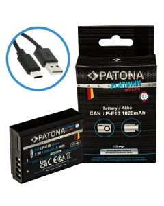 PATONA baterie pro foto Canon LP-E10 1020mAh Li-Ion Platinum USB-C nabíjení