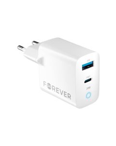 Nabíječka do sítě Forever TC-06-20AC PD QC 1x USB-C 1x USB 20W bílá