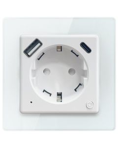IMMAX NEO SMART chytrá vnitřní zásuvka Nexa bez kolíku (typ F)/ 16A/ 1x USB/ 1x USB-C/ PD 20W/ Wi-Fi/ LIDL/ TUYA