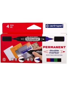 Permanentní popisovač Centropen DOUBLE m., 4 barvy