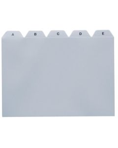 Rozlišovače do kartoték A5 PVC, A-Z, 25-dílné,šedé