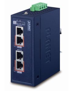 Planet IPOE-270-12V PoE průmyslový injektor, 2x port, 4x 1/2.5/5Gb, 2x 802.3bt 95/180W, DIN, IP30, -40~75°C, 12-56VDC