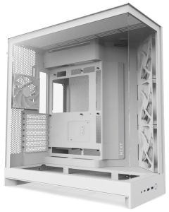 NZXT skříň H9 Flow dvoukomorová ATX / 3x140mm fan / 1x120mm / perforovaný top / proskl. bočnice, front / bílá