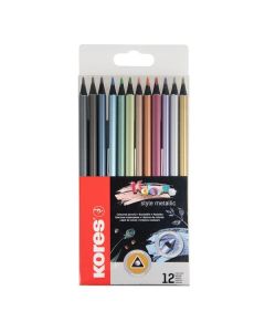 Pastelky Kores Kolores Metallic trojhran.,12 barev