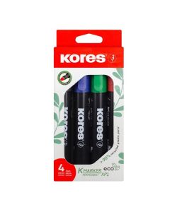 Permanentní popisovač Kores ECO, kulatý, 4 barvy