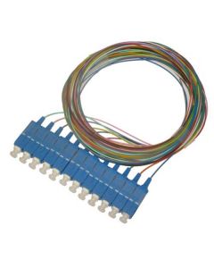 XtendLan FO pigtail SC, 9/125, 0,9mm, 1m, sada 12ti pigtailů různé barvy, G.652d, LS0H