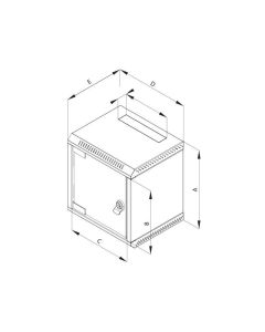 Triton 10" rozvaděč jednodílný 6U/260mm, plechové dveře