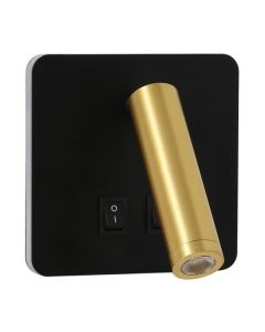IMMAX GOAL designové nástěnné LED svítidlo, 2 vypínače, 7W, černo-zlaté