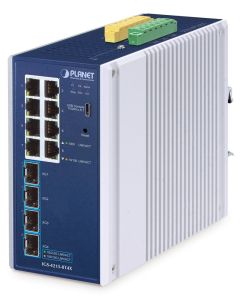 Planet IGS-4215-8T4X průmyslový L2/L4 switch, 8x1Gb, 4x10Gb SFP+, -40~75°C, 9-48VDC, IP30, fanless
