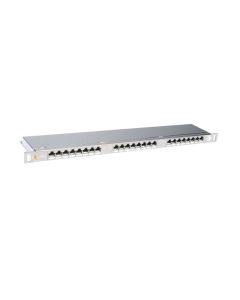 Solarix 19" Patch panel 24xRJ45 CAT6 STP s vyvaz.lištou nerez 0,5U, SX24HD-6-STP-SL