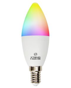 Xtend Home smart LED žárovka, E14, RGB+W, 4.8W, 450lm, barevná, stmívatelná, WiFi, Tuya