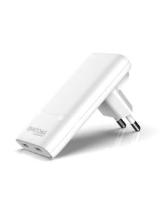 PATONA nabíječka Slim/ 2x USB-C/ 100-240V/ PD65W- GaN PD3.0/QC3.0/ bílá
