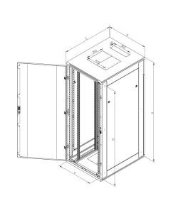 Triton 19' rozvaděč stojanový 22U/800x1000, černá