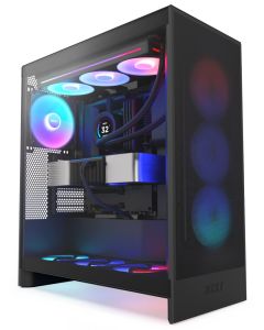 NZXT skříň H7 Flow RGB edition / ATX / 1x 360mm RGB Fan/ USB-C / 2x USB / proskl. bočnice / mesh panel / RGB / černá