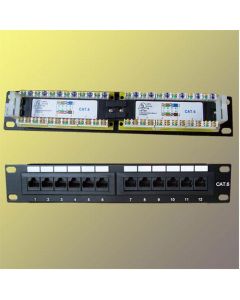 Patch panel 10“ UTP cat6, 12portů